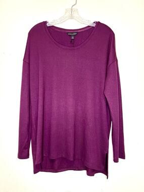 Banana Republic Long Sleeve Shirt Top Round Neck Stretchy Pullover Women's Small